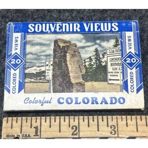 Vtg Colorful Colorado Souvenir Mini Photos Booklet 21pc Pikes Peak Royal Gorge